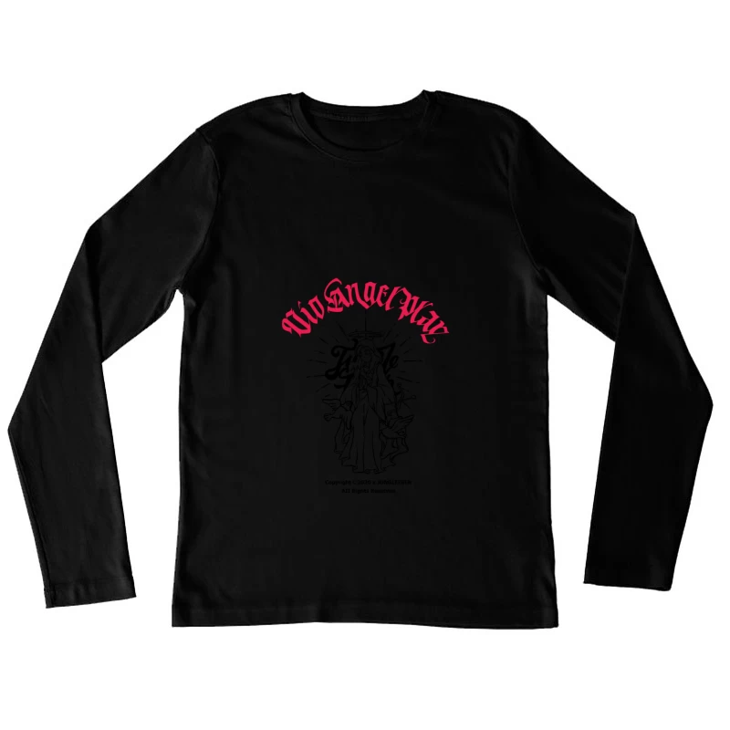 Schriftzug Los Angeles Damen Langarm T-Shirt