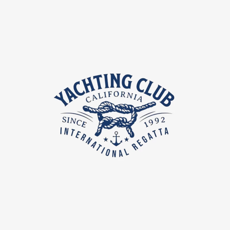Yachting Club Logo mit Knoten Herren Langarm T-Shirt