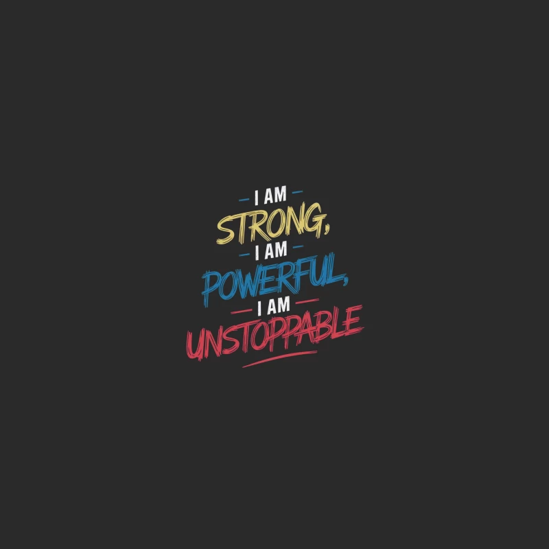 Motivational Typography Design: Strong Powerful Unstoppable Affirmation Baseball Cap