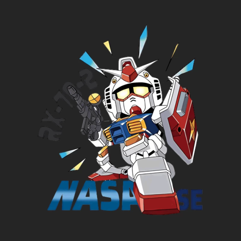 Niedlicher Mecha mit RX-78 Design Herren Pullover Sweatshirt