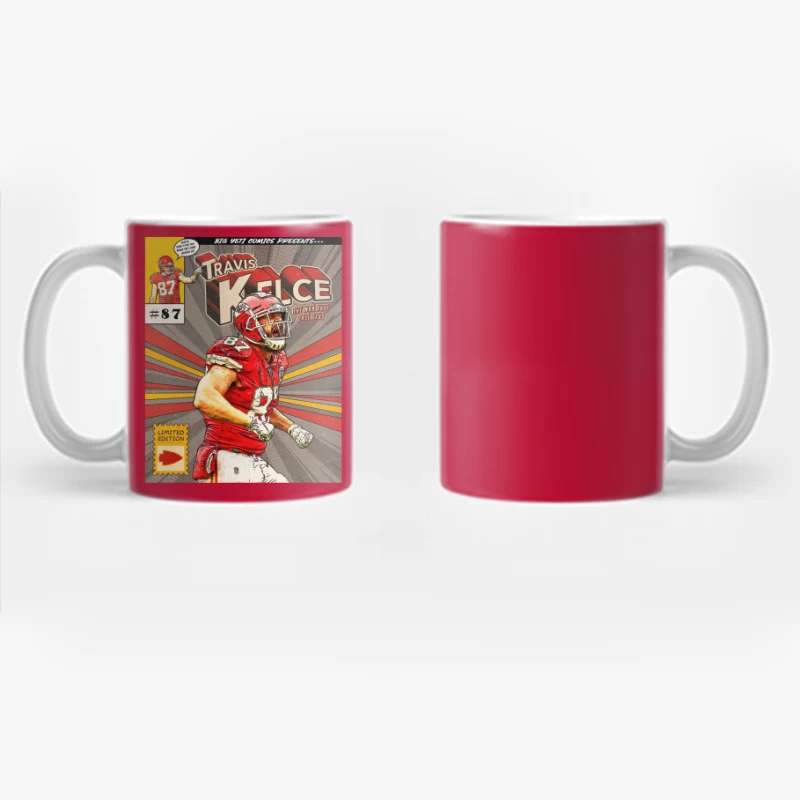 Football - Kansas City Chiefs - Comic Book Mockup - TRAVIS KELCE Coffee Mug