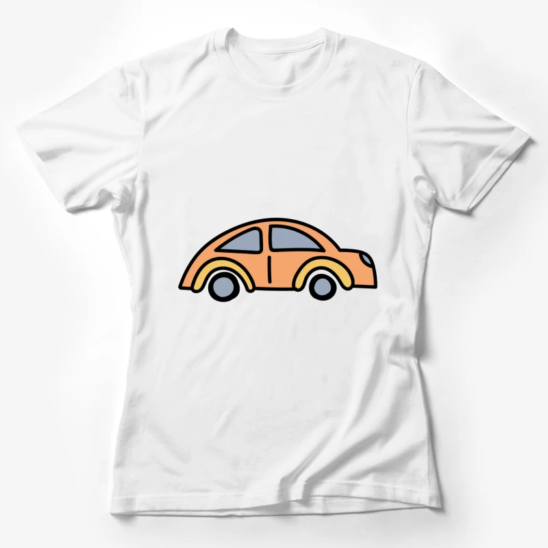 Dessiné à la main voiture orange Femme T-Shirt