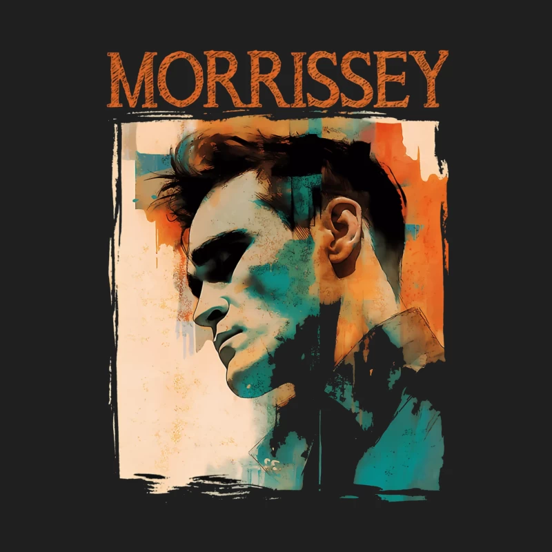 Artistic Watercolor Portrait with Morrissey Typography Male Tank Top