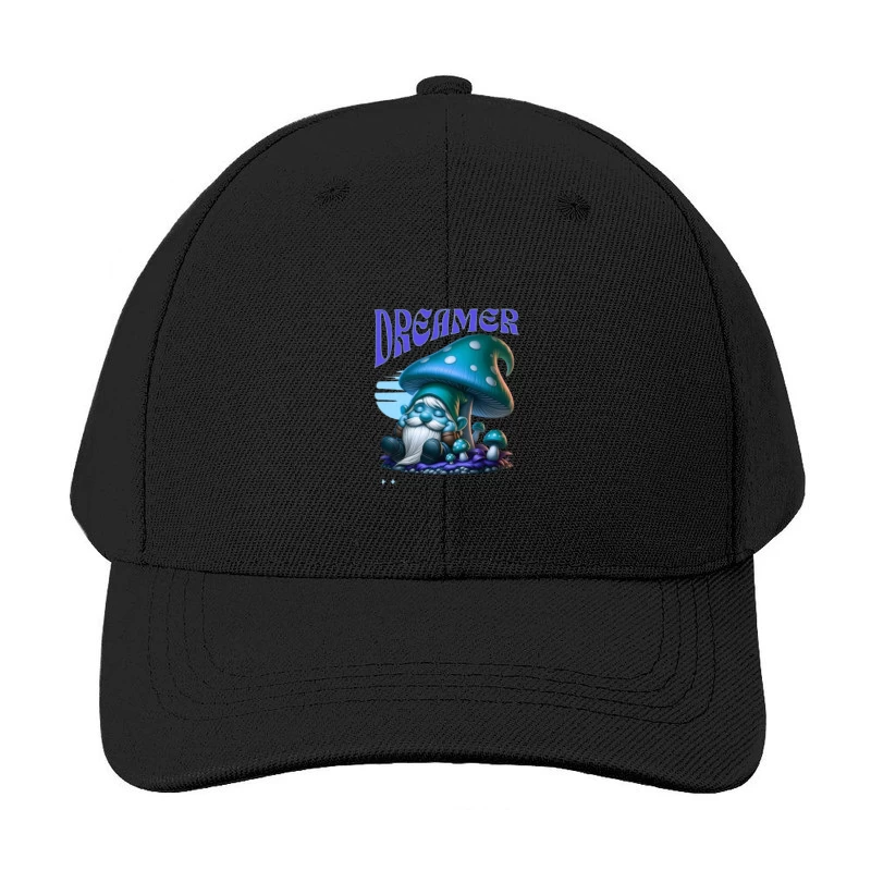 Dreaming Blue Gnome Under Magic Mushroom Baseball Cap