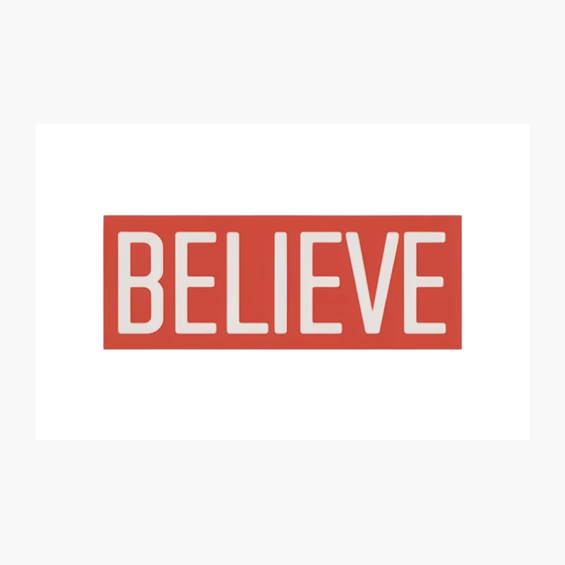 Inspirational Red Believe Typography Travel Mug