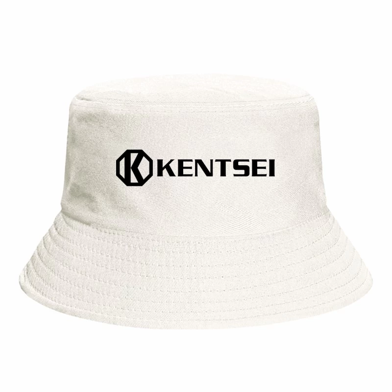 Kensei Black and White Geometric Brand Logo Bucket Hat