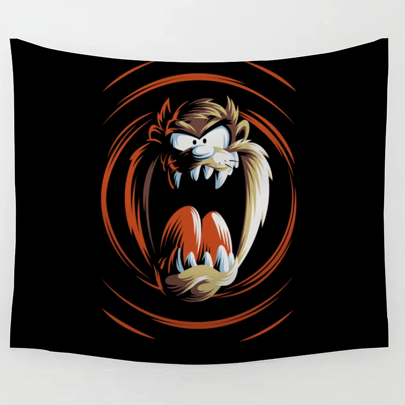 Angry Cartoon Character Illustration Tapestry