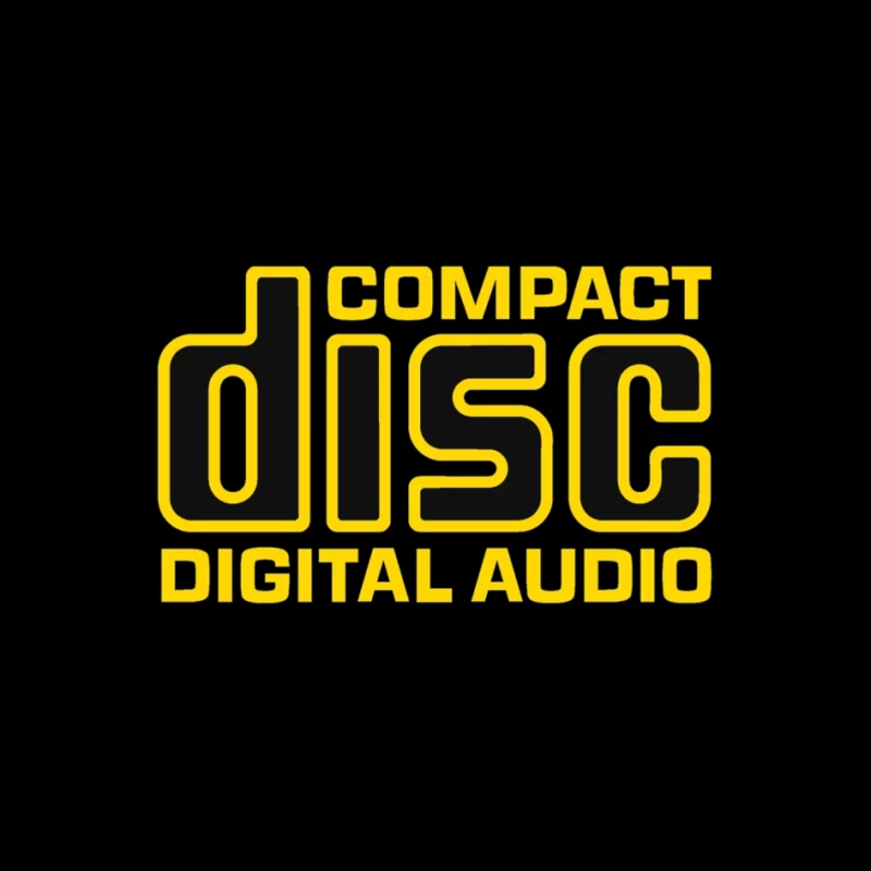 Vintage Compact Disc Digital Audio Yellow Logo Design Pin