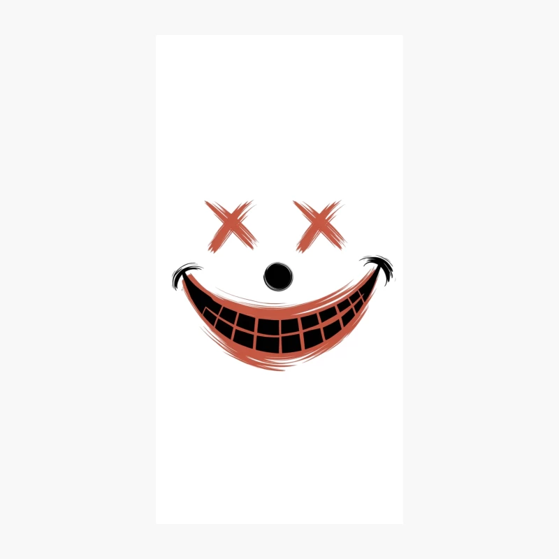 Creepy Cartoon Face with Red Eyes and Sinister Smile iPhone Case