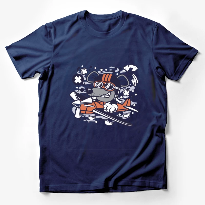 Chien pilote volant dans un avion Homme T-Shirt
