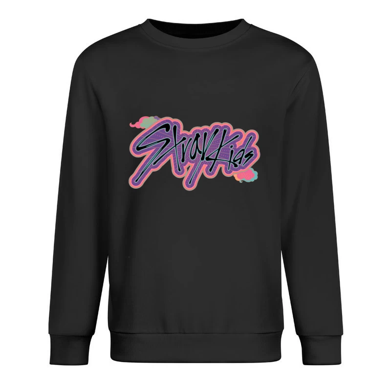 Retro Neon Graffiti Typography Art Male Pullover Sweatshirt