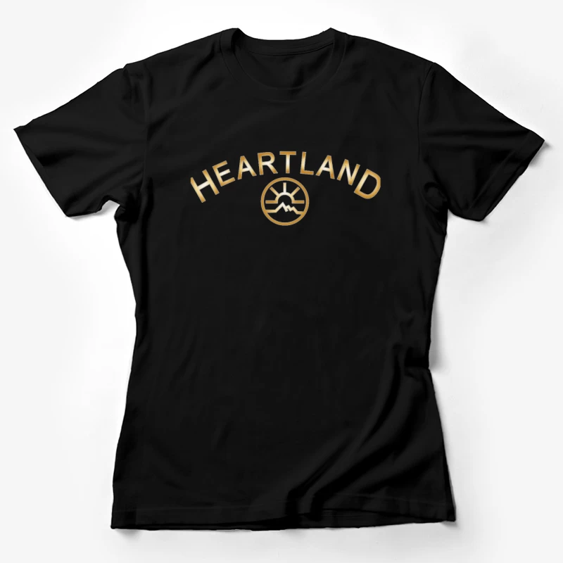 Heartland Hockey Logo with Golden Text and Minimalist Design Female T-Shirt