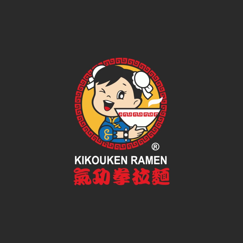 Cheerful Asian Noodle Mascot Logo Baseball Cap