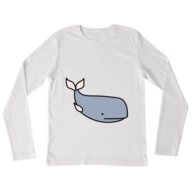 Dessin de baleine minimaliste Femme Manches Longues T-Shirt