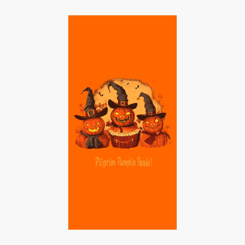 Festive Halloween Jack-o-Lanterns with Witch Hats iPhone Case