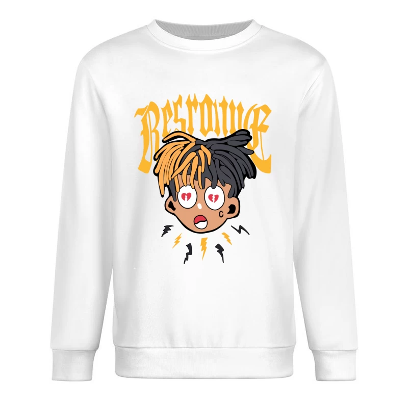 Cartoon-Gesicht mit Herzaugen Herren Pullover Sweatshirt