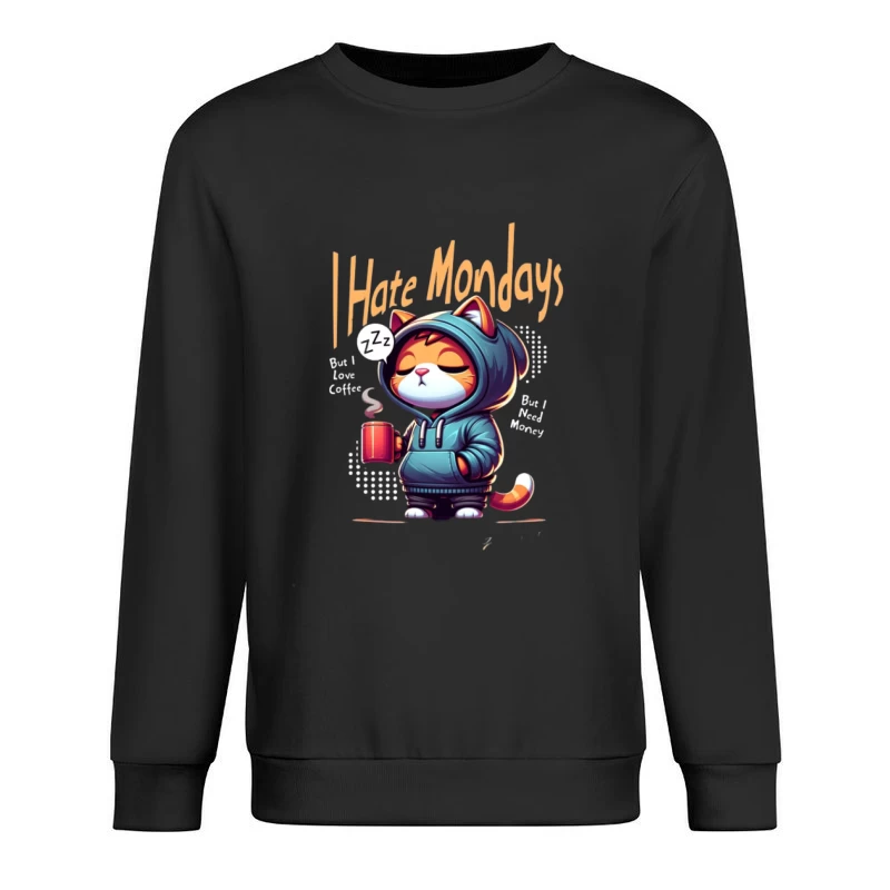 Humeur de chat du lundi avec café Homme Sweat-shirt à enfiler