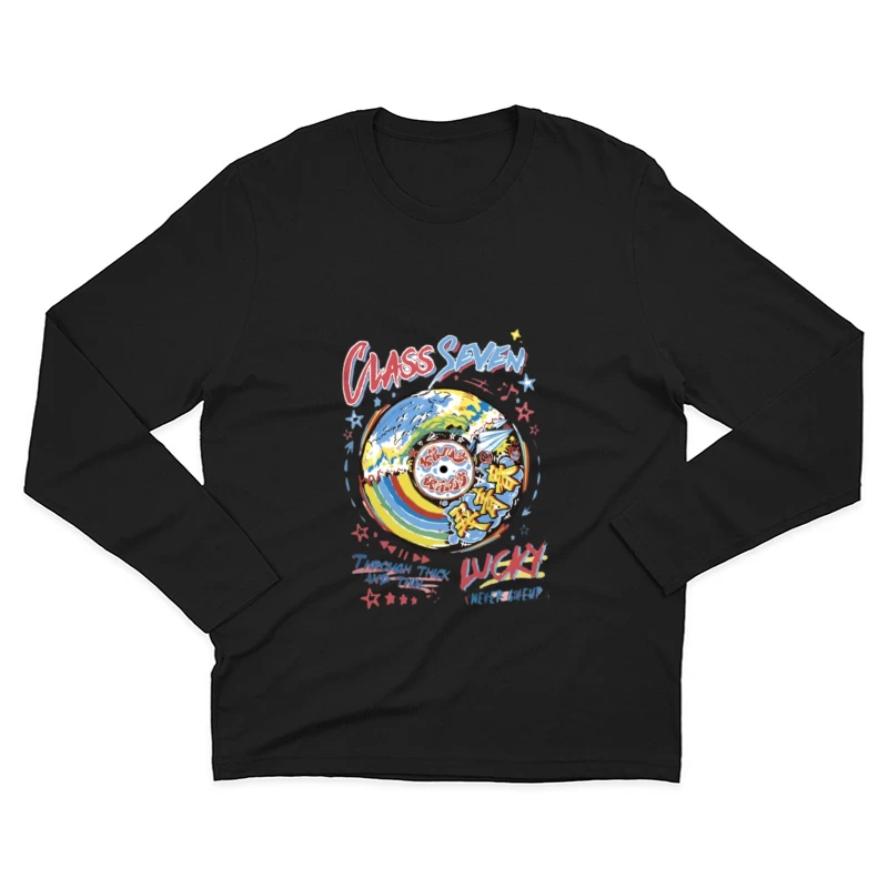 Klasse Sieben Glücksdesign Herren Langarm T-Shirt