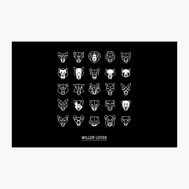 Geometric Wildlife Sketch Collection: Minimalist Animal Portraits Travel Mug