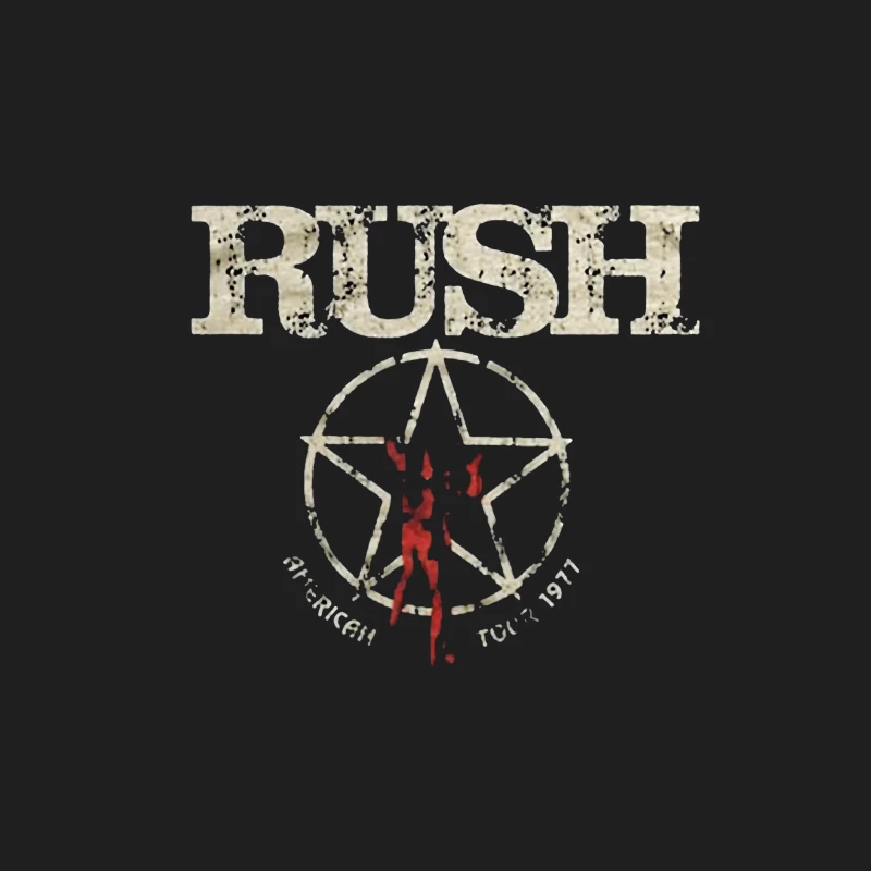 Rush Band Vintage Logo with Pentagram Star Design Male Tank Top