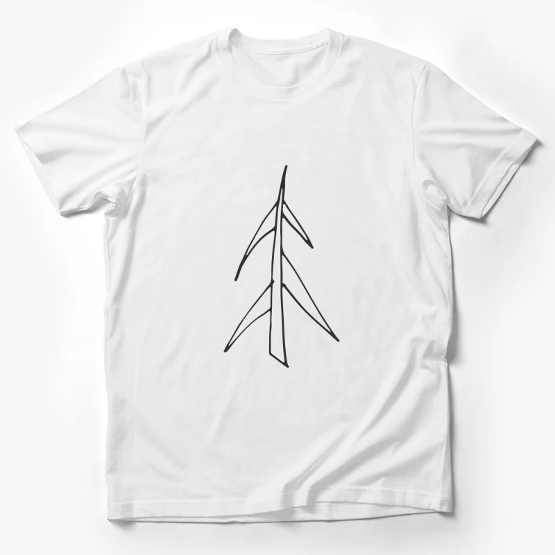 Dessin Minimaliste de Sapin Homme T-Shirt