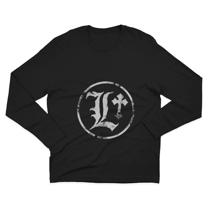 Design graphique de L avec croix Homme Manches Longues T-Shirt