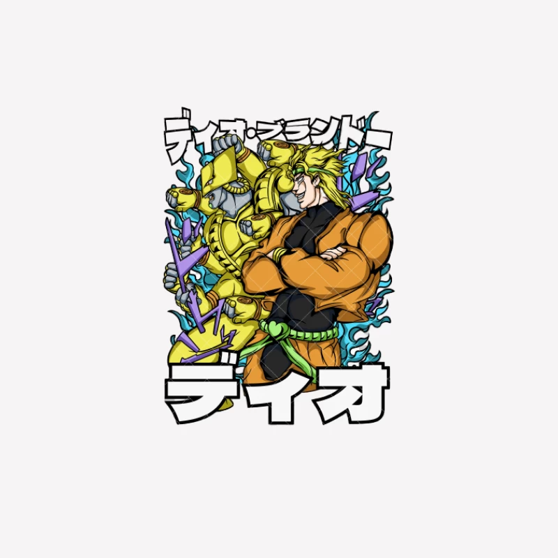Anime-Charakter mit Stand und Schriftzeichen Damen T-Shirt
