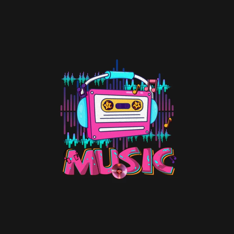Retro Musikkassette mit Kopfhörern Herren Langarm T-Shirt