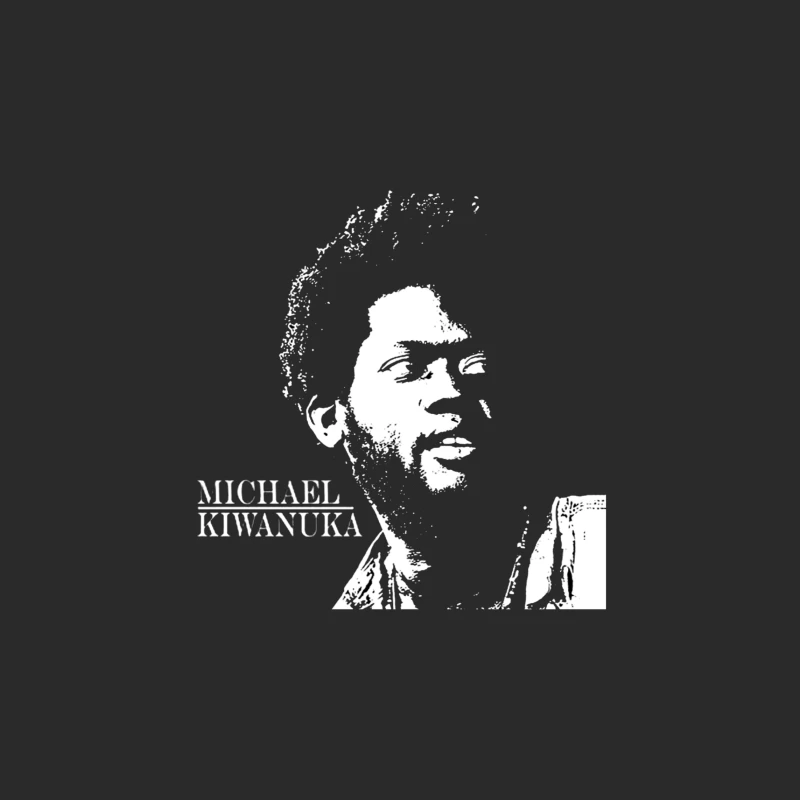 Black and White Line Art Portrait of Michael Kiwanuka Baseball Cap