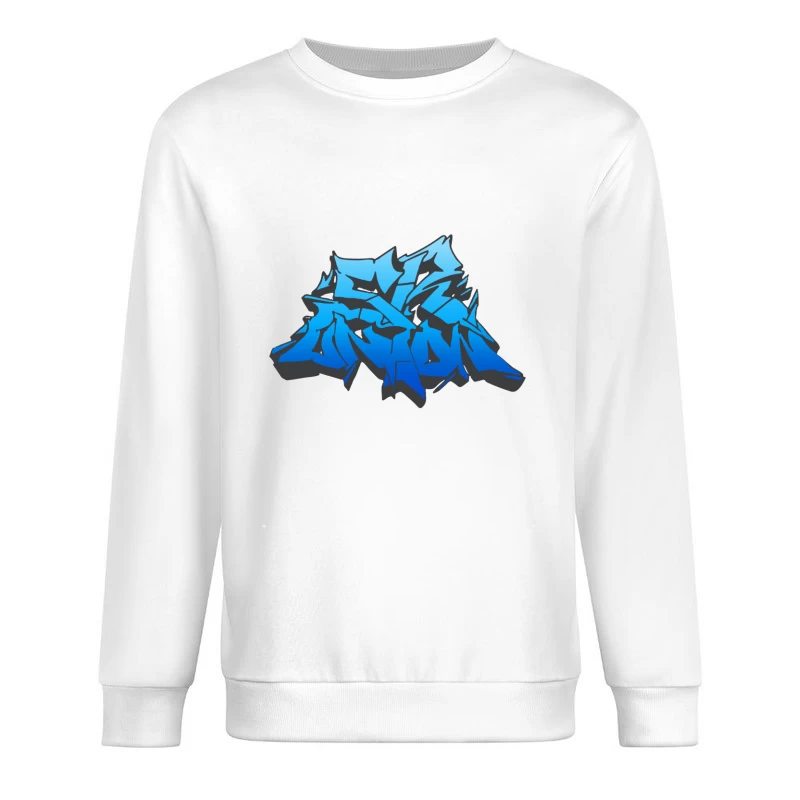 Blaues Graffiti-Design Herren Pullover Sweatshirt