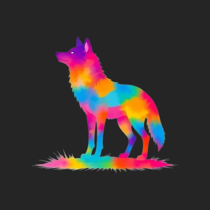 Colorful Unicorn Silhouette Illustration Male Pullover Sweatshirt