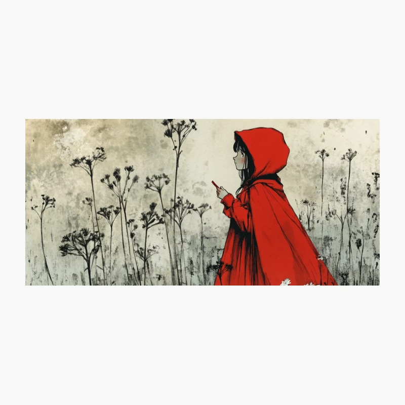 Little Red Riding Hood's Dark Journey Through the Wildflower Forest Coffee Mug