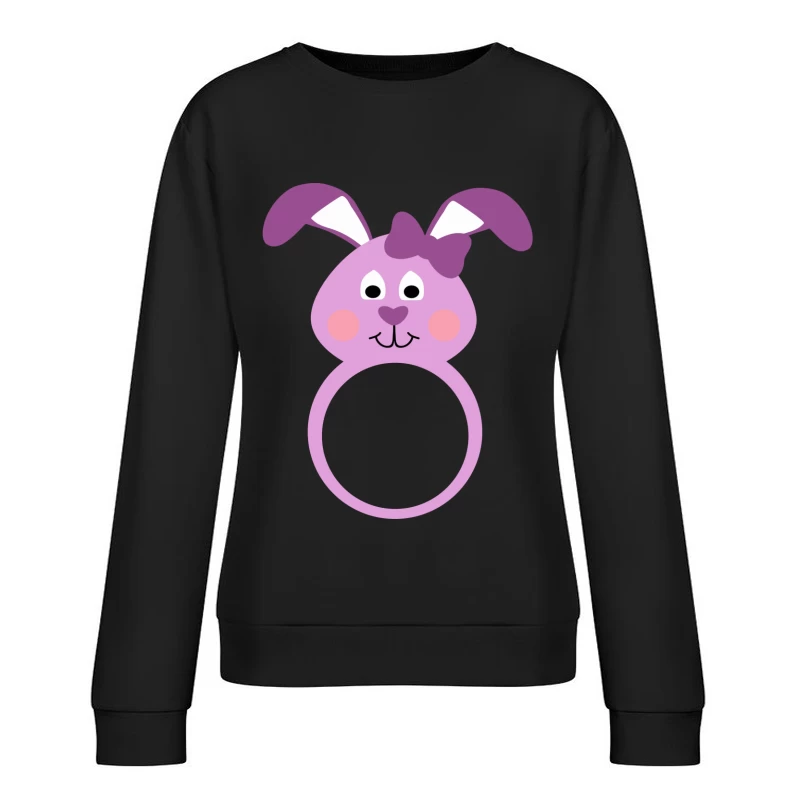 Anneau de lapin mignon violet Femme Sweat-shirt à enfiler