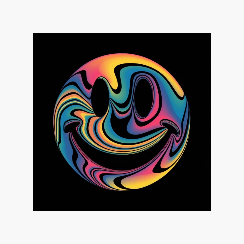 Psychedelic Circular Swirl: Abstract Colorful Digital Fluid Art Cotton Tote Bag