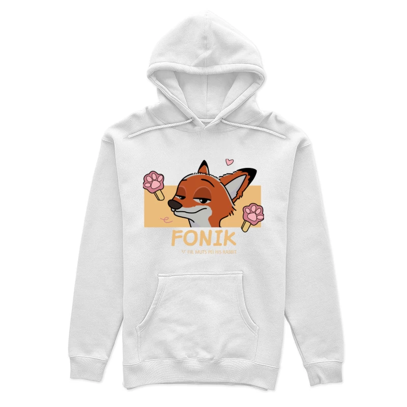 Verspielter Fuchs mit Pfoten und Herz Damen Pullover Hoodie