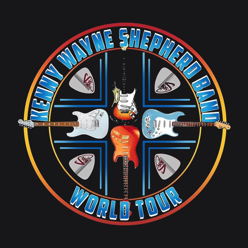 Kenny Wayne Shepherd Band World Tour Logo with Electric Guitars Male Pullover Hoodie