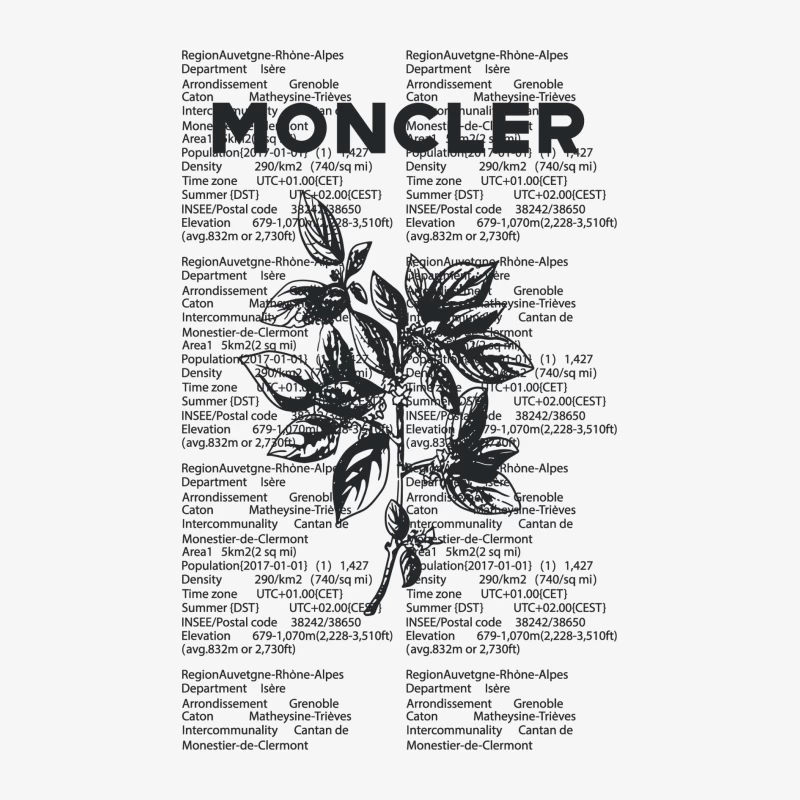 Moncler-Design mit botanischen und textuellen Elementen Herren Langarm T-Shirt