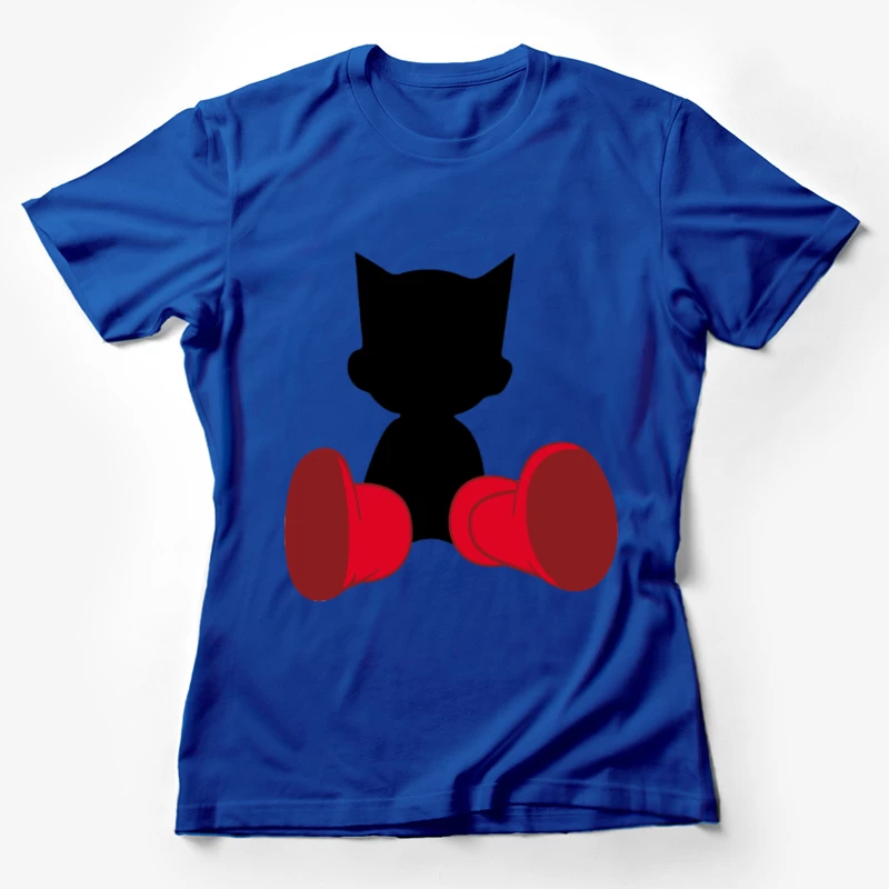 Schwarze Silhouette mit roten Stiefeln Damen T-Shirt