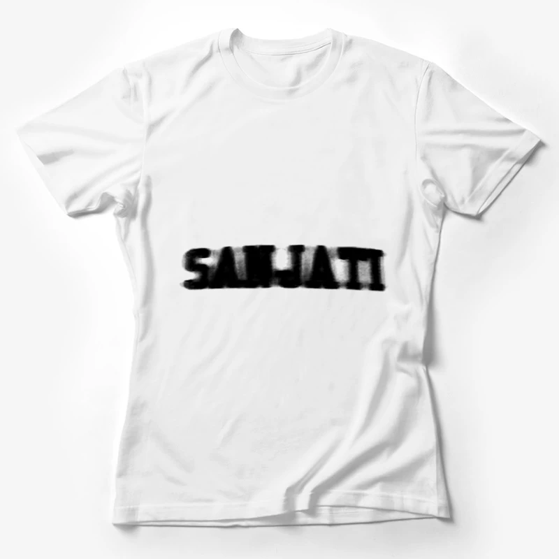 Verwaschenes Design Text Kunst Damen T-Shirt