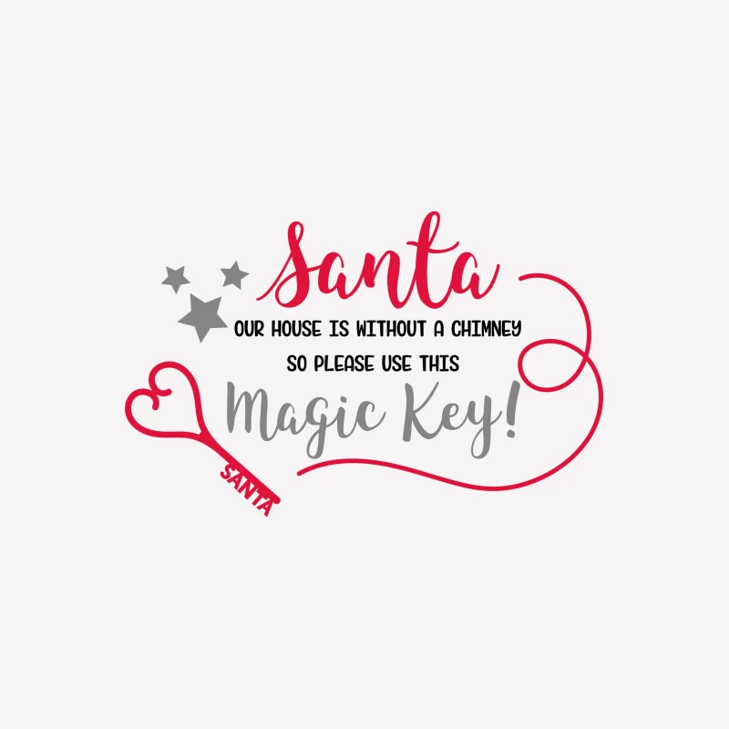 Clé magique pour le Père Noël sans cheminée Femme T-Shirt