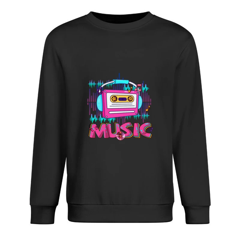 Retro Musikkassette mit Kopfhörern Herren Pullover Sweatshirt