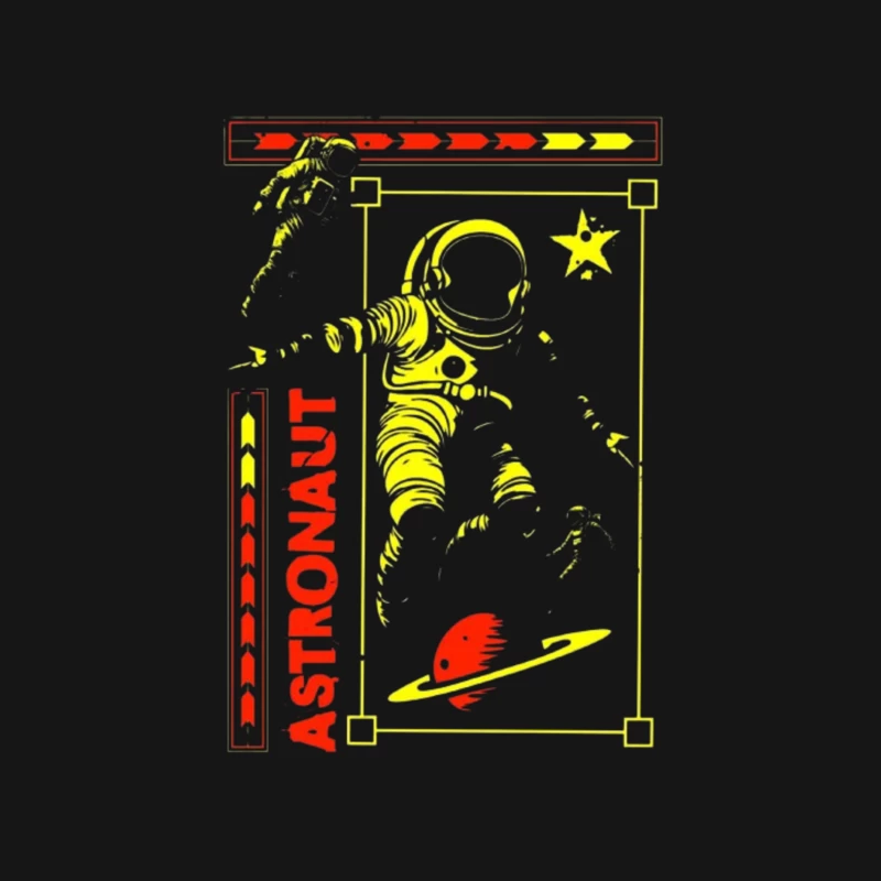 Retro Space Astronaut Vintage Poster Design Male Long Sleeve T-Shirt