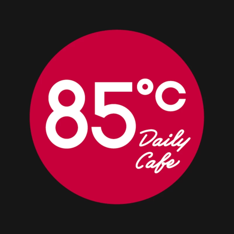 85°C Daily Cafe: A Red Circular Logo with Temperature-Themed Branding Mouse Pad