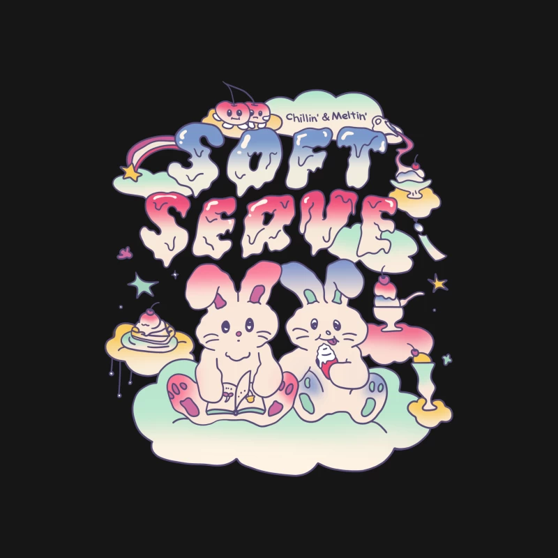 Weiche Häschen genießen Eis Herren Langarm T-Shirt