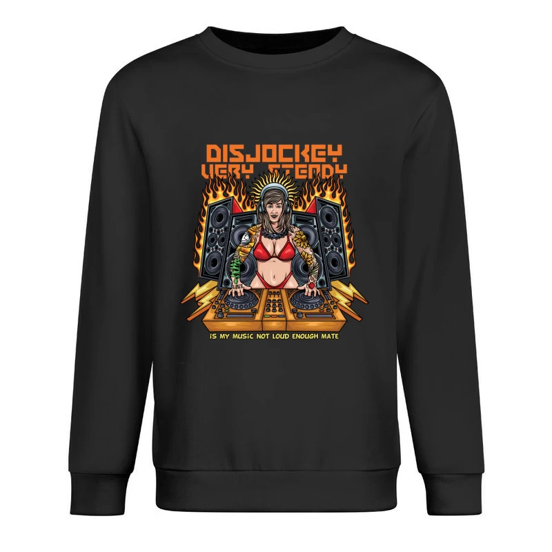 Dynamic DJ with Vibrant Energy Male Pullover Sweatshirt