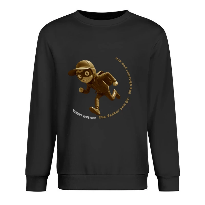 Vintage-Style Cartoon Runner with Mysterious Mask Male Pullover Sweatshirt