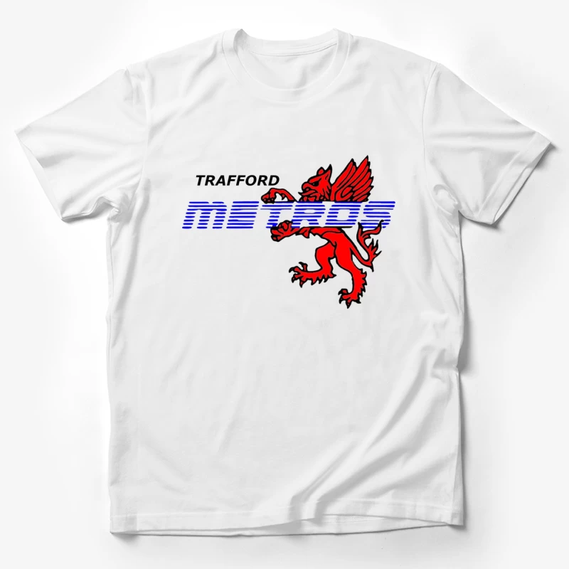 Trafford Metro Transit Logo with Red Heraldic Dragon Male T-Shirt