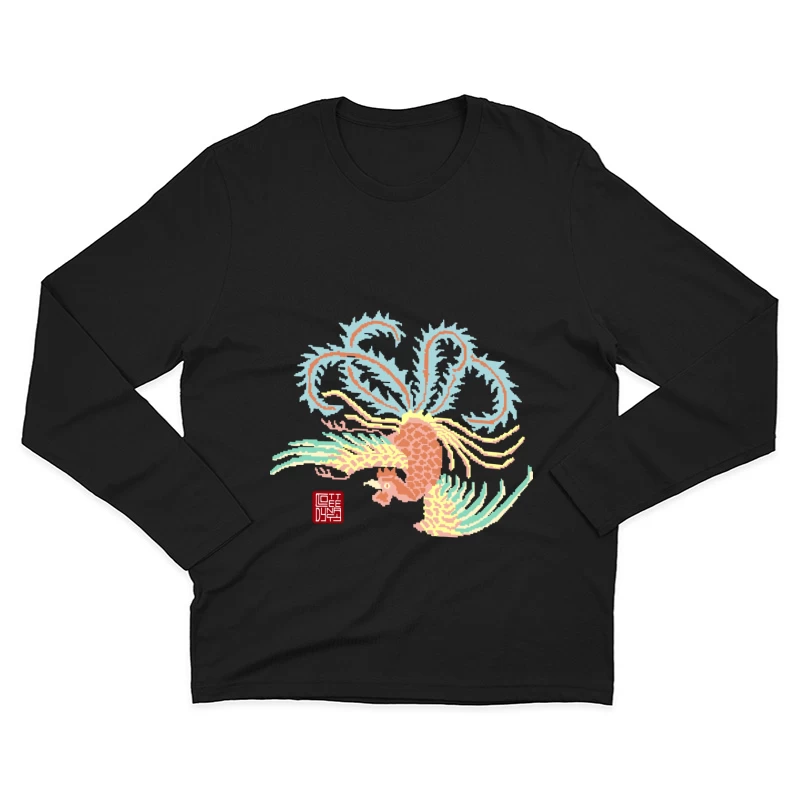 Traditioneller Phönix mit Siegel Herren Langarm T-Shirt
