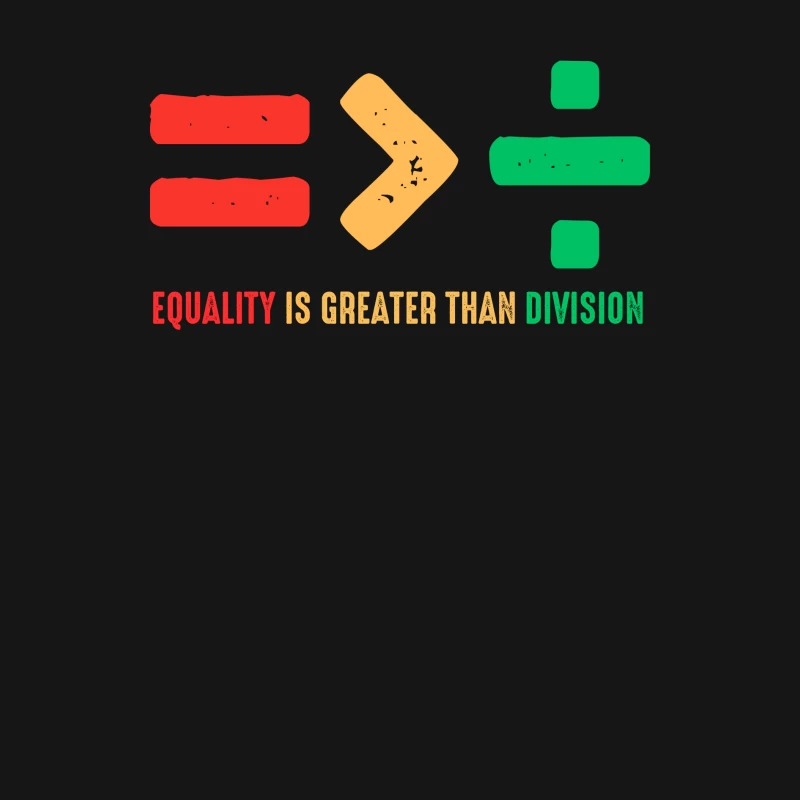 Equality Is Greater Than Division Shirt Male Long Sleeve T-Shirt