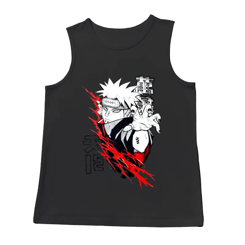 Anime-Charakter mit roter Aura Herren Tanktops